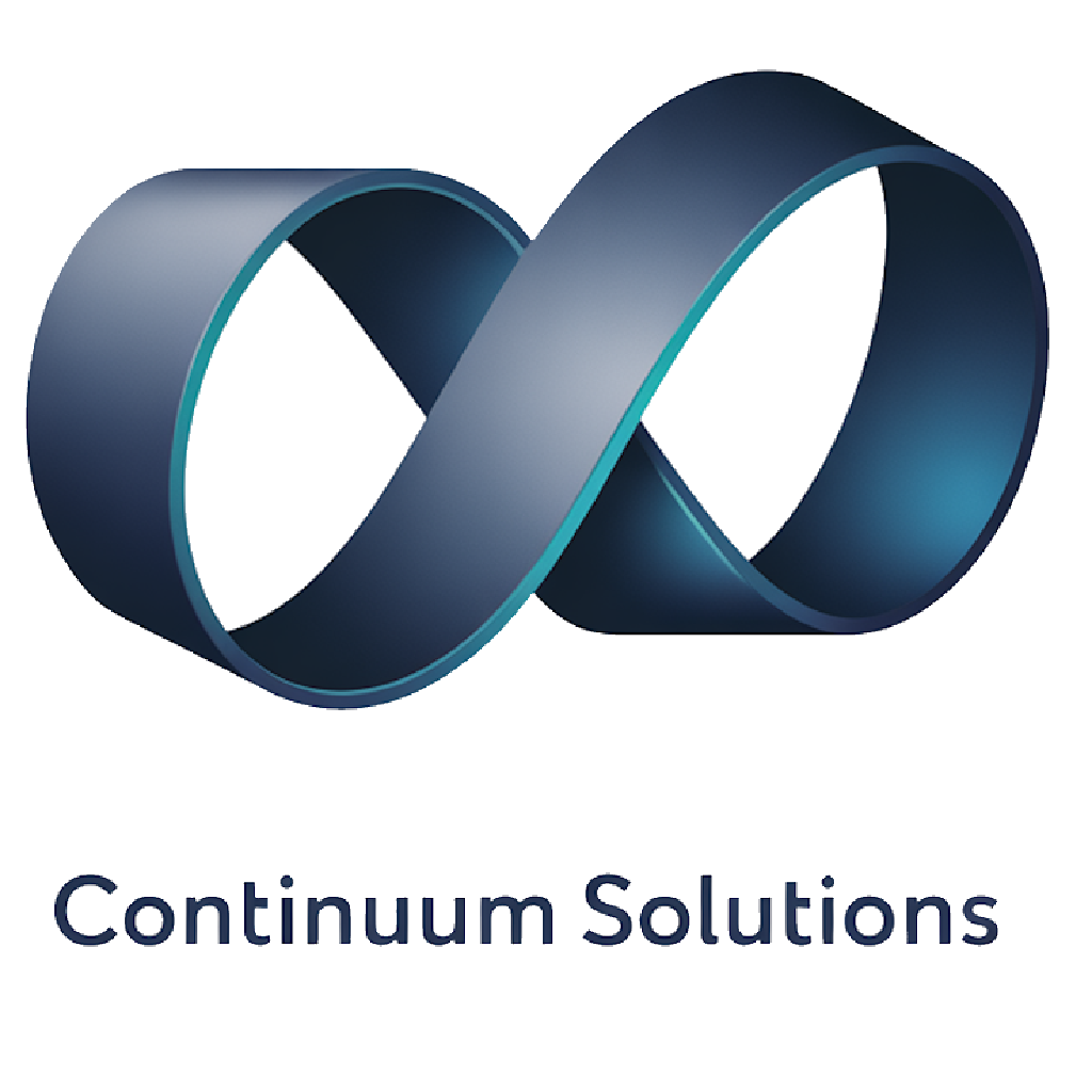 Continuum Solutions logo in the shape of an infinity sign